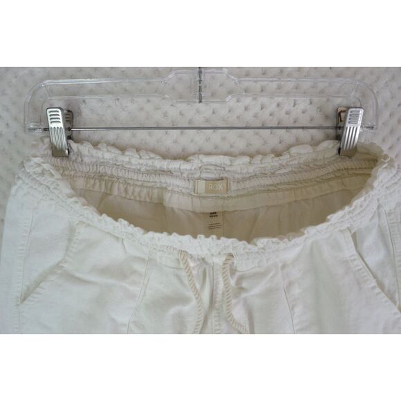 Roxy Oceanside Women's Medium White Linen Blend Beach Pants - Picture 15 of 16